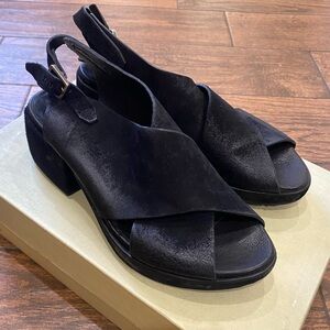 A.S.98 Lucca black peep toe mules (NWT)